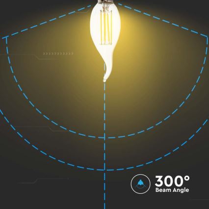 LED Žárovka FILAMENT E14/4W/230V 6500K