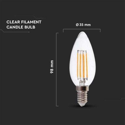 LED Žárovka FILAMENT E14/5,5W/230V 4000K