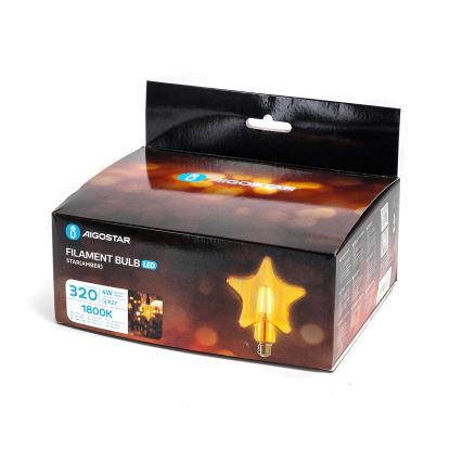 LED Žárovka FILAMENT E27/4W/230V 1800K hvězda - Aigostar