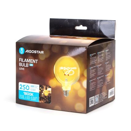 LED Žárovka FILAMENT E27/4W/230V 1800K love - Aigostar