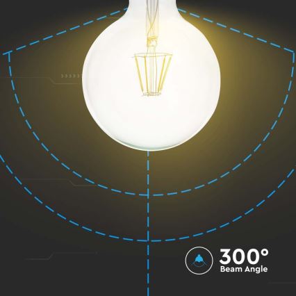 LED Žárovka FILAMENT G125 E27/10W/230V 4000K