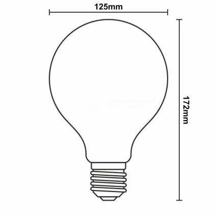 LED Žárovka FILAMENT G125 E27/11W/230V 3000K