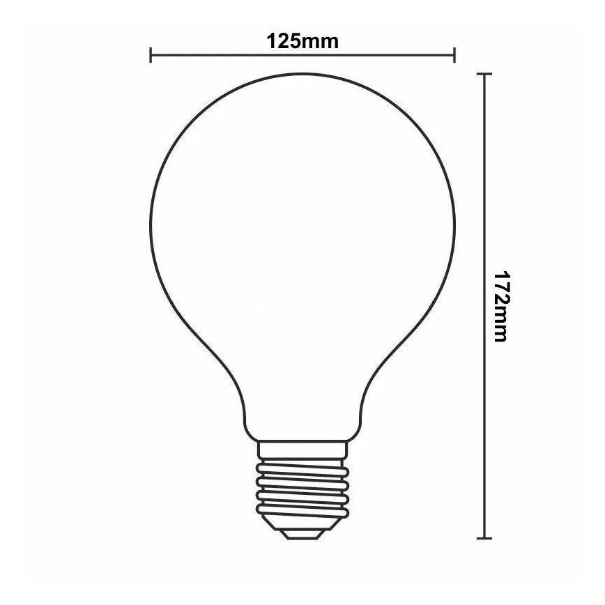 LED Žárovka FILAMENT G125 E27/11W/230V 3000K