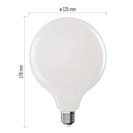 LED Žárovka FILAMENT G125 E27/18W/230V 4000K