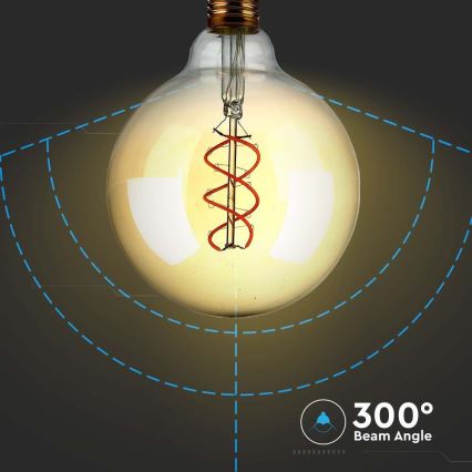 LED Žárovka FILAMENT G125 E27/4,8W/230V 1800K