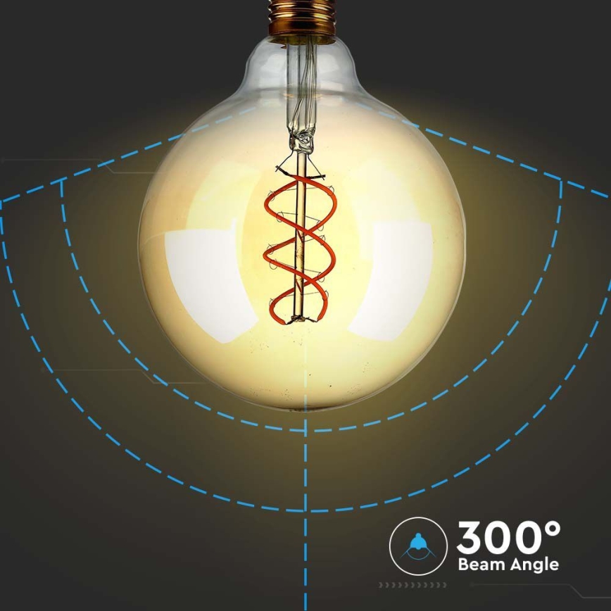 LED Žárovka FILAMENT G125 E27/4,8W/230V 1800K