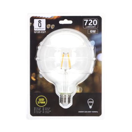 LED Žárovka FILAMENT G125 E27/6W/230V 2700K - Aigostar