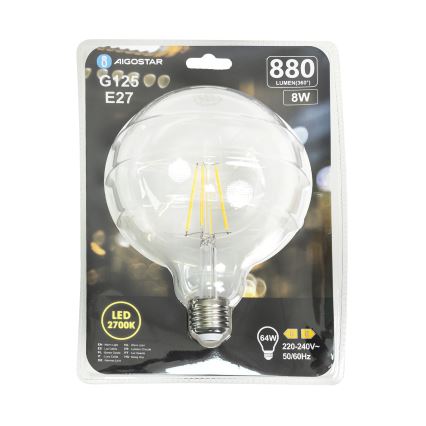 LED Žárovka FILAMENT G125 E27/8W/230V 2700K - Aigostar