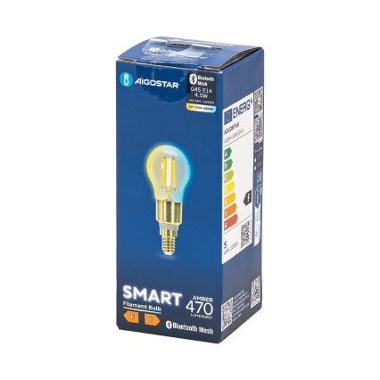 LED Stmívatelná žárovka FILAMENT MESH Smart G45 E14/4,5W/230V 2700-6500K - Aigostar
