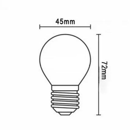 LED Žárovka FILAMENT G45 E27/2W/230V 3000K