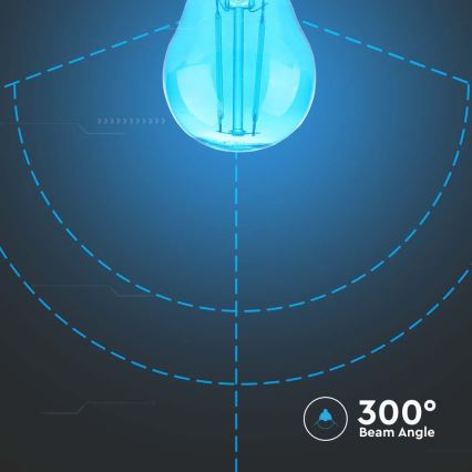 LED Žárovka FILAMENT G45 E27/2W/230V modrá