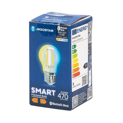 LED Stmívatelná žárovka FILAMENT MESH Smart G45 E27/4,5W/230V 2700-6500K - Aigostar