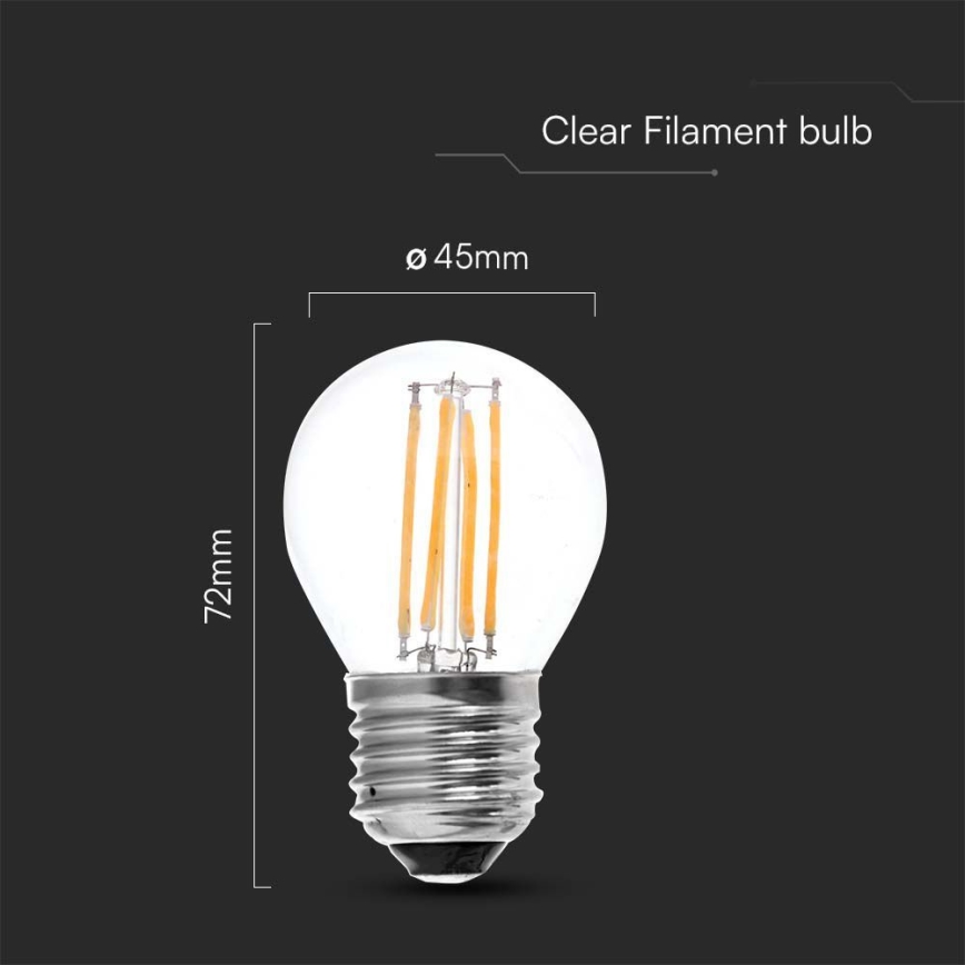 LED Žárovka FILAMENT G45 E27/6W/230V 4000K