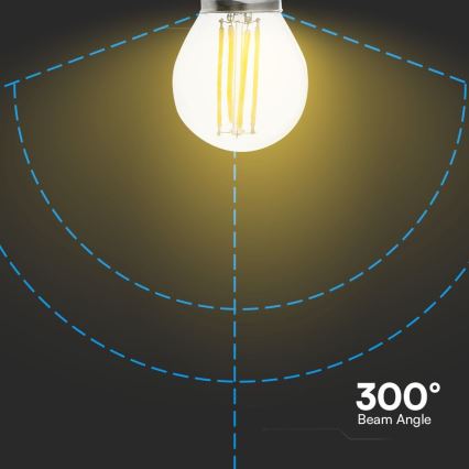 LED Žárovka FILAMENT G45 E27/6W/230V 6500K