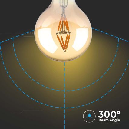 LED Žárovka FILAMENT G80 E27/4W/230V 2200K