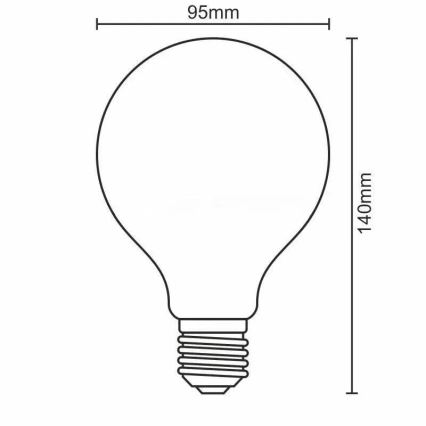 LED Žárovka FILAMENT G95 E27/11W/230V 3000K