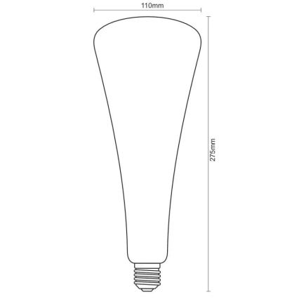 LED Žárovka FILAMENT SHAPE T110 E27/5W/230V 1800K fialová