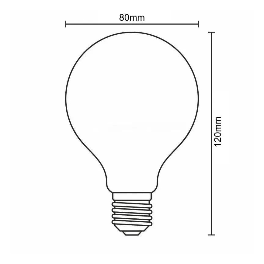 LED Žárovka FILAMENT SLIM VINTAGE G80 E27/4,5W/230V 1800K