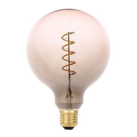 LED Žárovka FILAMENT SPIRAL G125 E27/4W/230V 2000K šedá/růžová