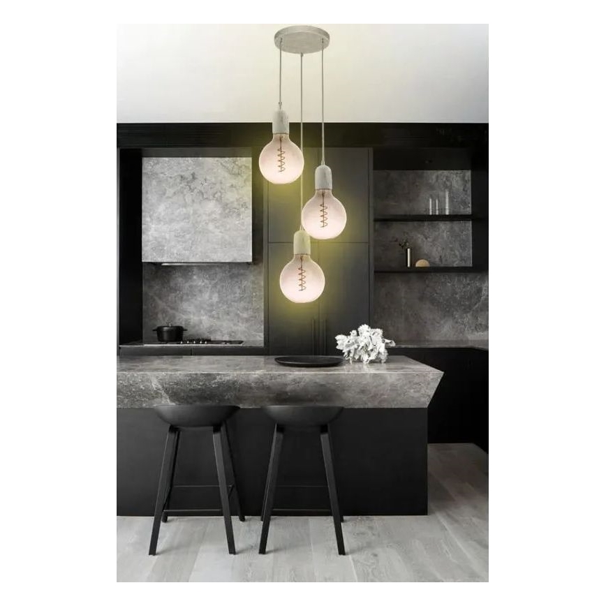 LED Žárovka FILAMENT SPIRAL G125 E27/4W/230V 2000K šedá/růžová