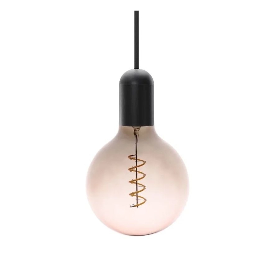 LED Žárovka FILAMENT SPIRAL G125 E27/4W/230V 2000K šedá/růžová