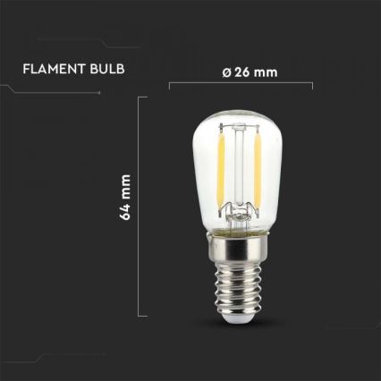 LED Žárovka FILAMENT ST26 E14/2W/230V 3000K