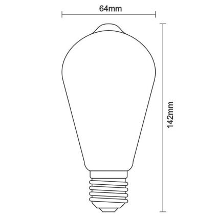 LED Žárovka FILAMENT ST64 E27/12W/230V 4000K