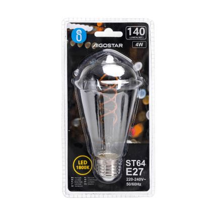 LED Žárovka FILAMENT ST64 E27/4W/230V 1800K - Aigostar