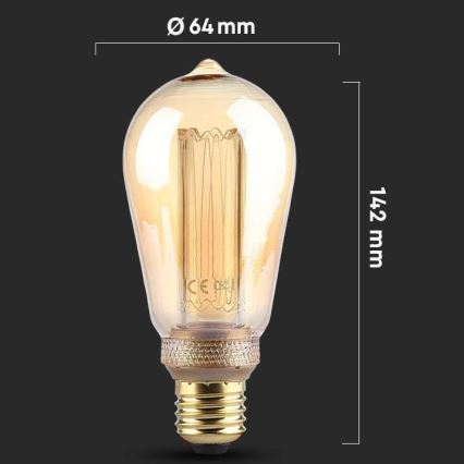 LED Žárovka FILAMENT ST64 E27/4W/230V 1800K Art Edition