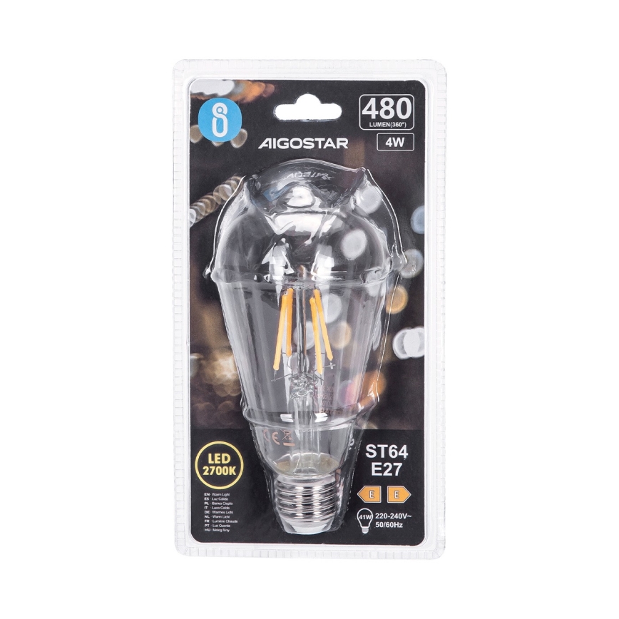 LED Žárovka FILAMENT ST64 E27/4W/230V 2700K - Aigostar