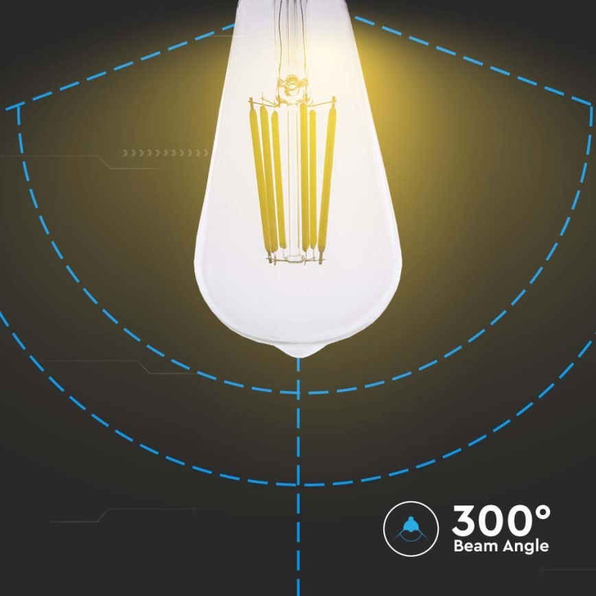 LED Žárovka FILAMENT ST64 E27/4W/230V 3000K Energetická třída A