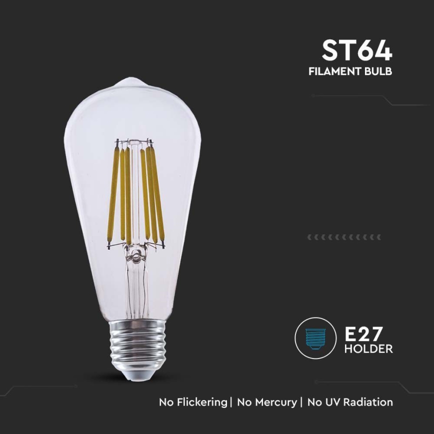 LED Žárovka FILAMENT ST64 E27/4W/230V 3000K Energetická třída A