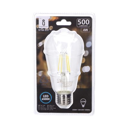 LED Žárovka FILAMENT ST64 E27/4W/230V 6500K - Aigostar