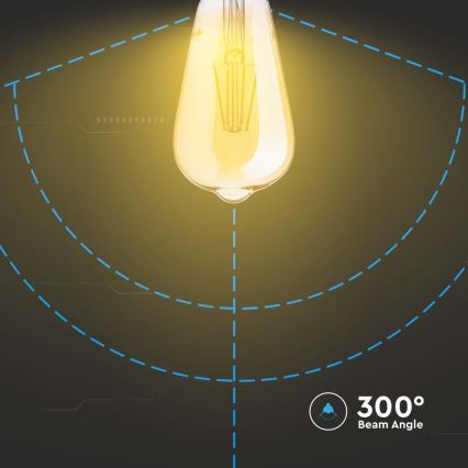 LED Žárovka FILAMENT ST64 E27/6W/230V 2200K