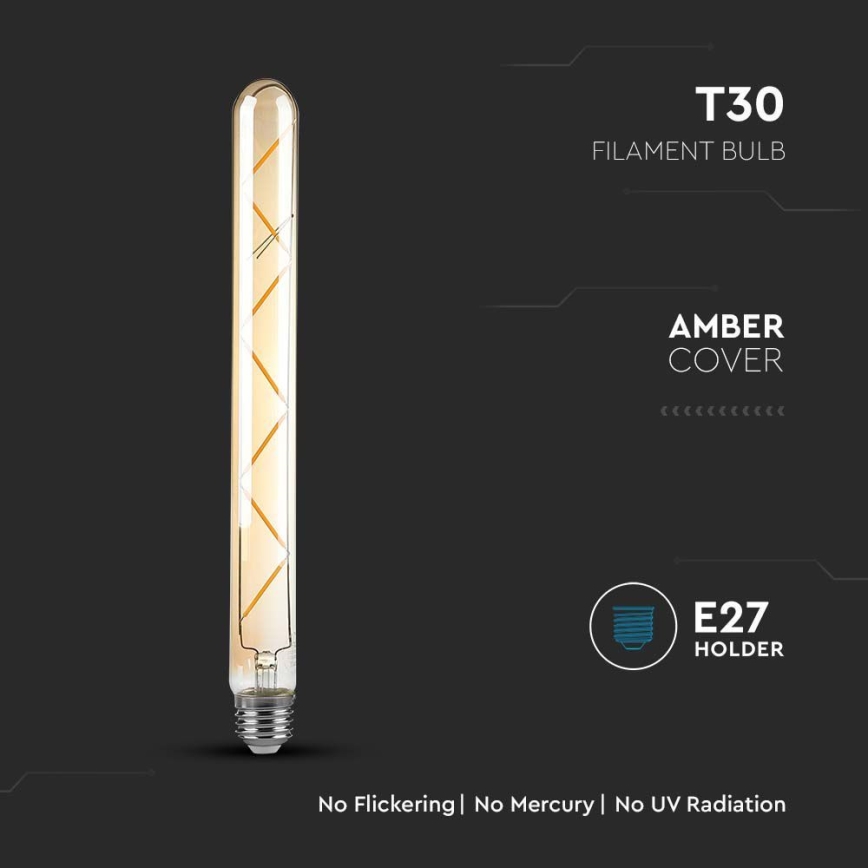 LED Žárovka FILAMENT T30 E27/7W/230V 2200K