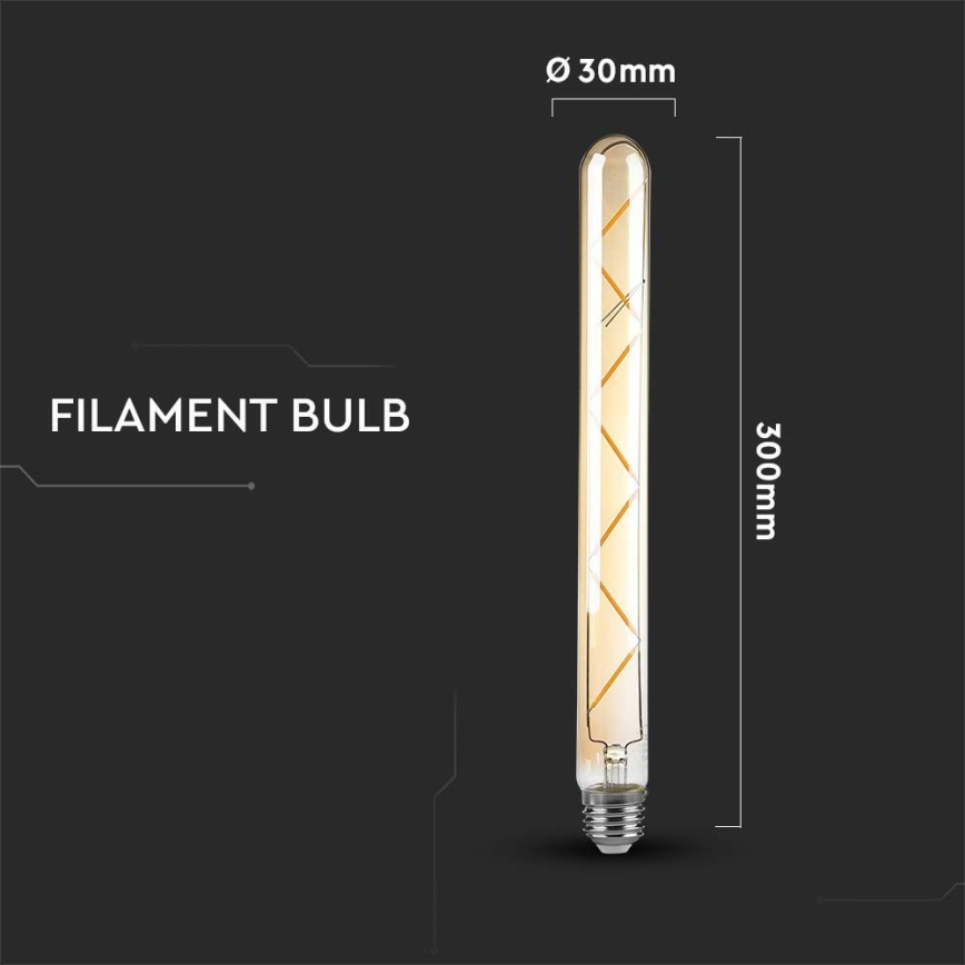 LED Žárovka FILAMENT T30 E27/7W/230V 2200K