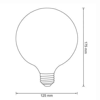 LED Žárovka FILAMENT VINTAGE E27/4W/230V 125x180mm 2200K