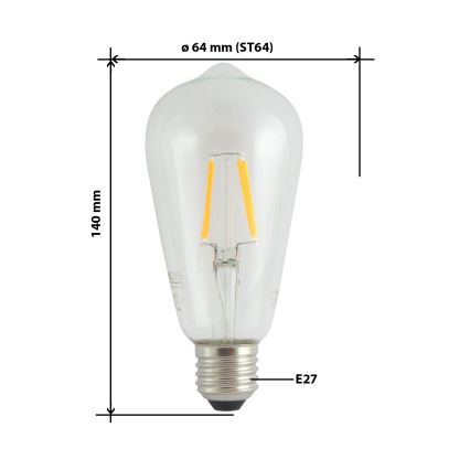 LED Žárovka FILAMENT VINTAGE E27/4W/230V 2700K
