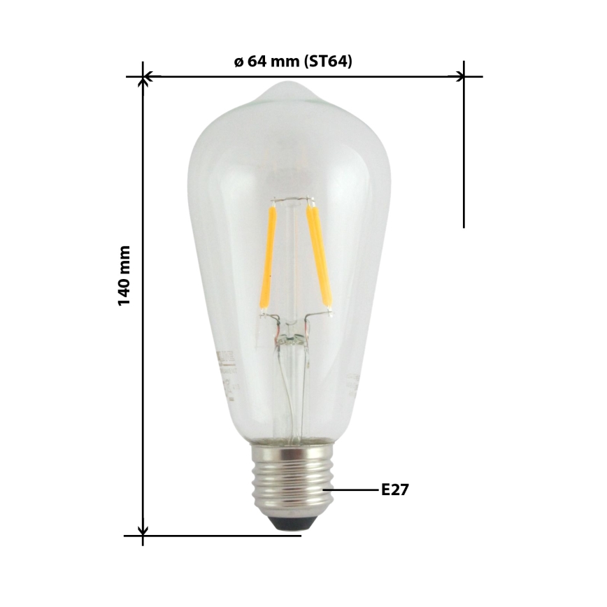 LED Žárovka FILAMENT VINTAGE E27/8W/230V 2700K