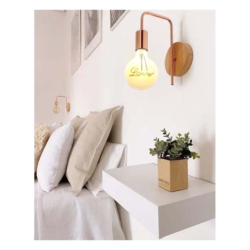 LED Žárovka FILAMENT VINTAGE LOVE G125 E27/2W/230V 2000K