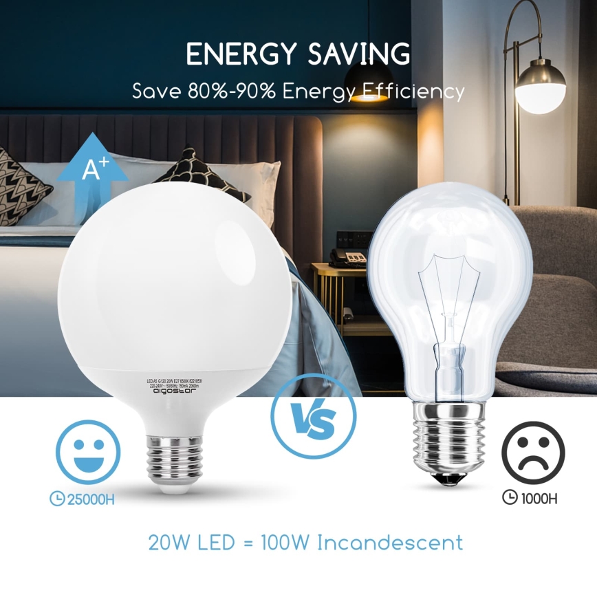 LED Žárovka G120 E27/20W/230V 6500K - Aigostar
