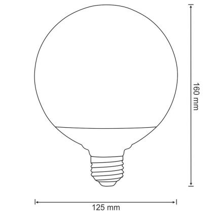 LED Žárovka G125 E27/16W/230V 3000K