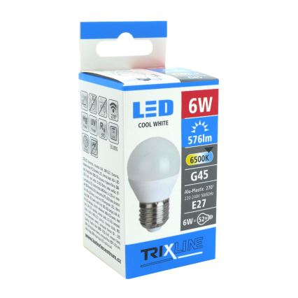 LED Žárovka G45 E27/6W/230V 6500K