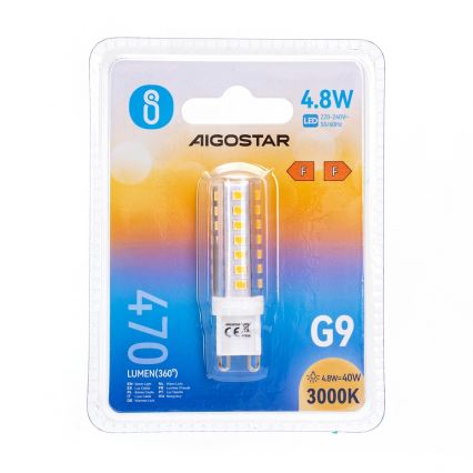 LED Žárovka G9/4,8W/230V 3000K - Aigostar