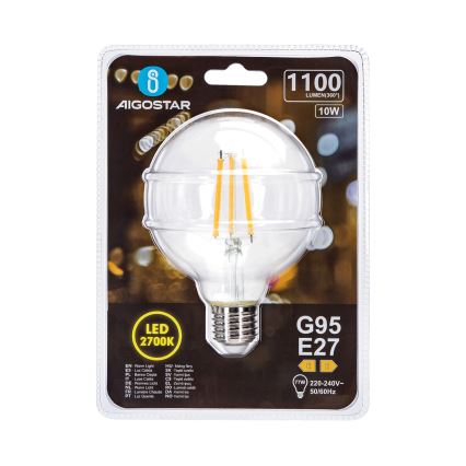 LED Žárovka G95 E27/10W/230V 2700K - Aigostar