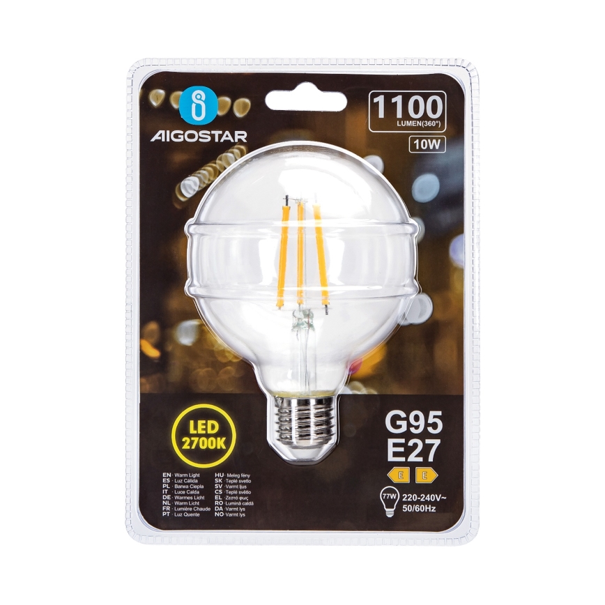 LED Žárovka G95 E27/10W/230V 2700K - Aigostar