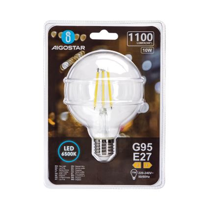 LED Žárovka G95 E27/10W/230V 6500K - Aigostar