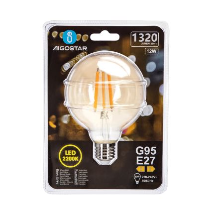LED Žárovka G95 E27/12W/230V 2200K - Aigostar