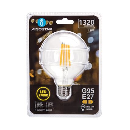 LED Žárovka G95 E27/12W/230V 2700K - Aigostar
