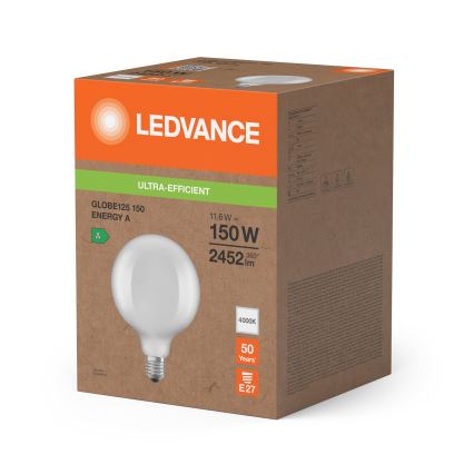 LED Žárovka GLOBE CLASSIC FILAMENT G125 E27/11,6W/230V 4000K - Ledvance